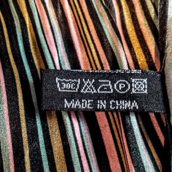 Multicolor Stripe Center Pleat Oblong Scarf - Picture 7 of 7